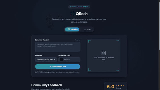 QRosh - QR Code Generator & Scanner