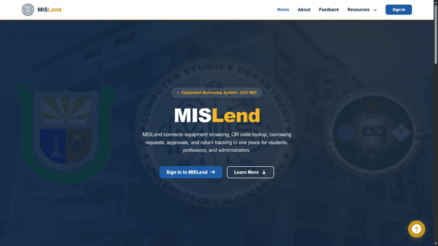 Equipment Borrowing System - MISLend